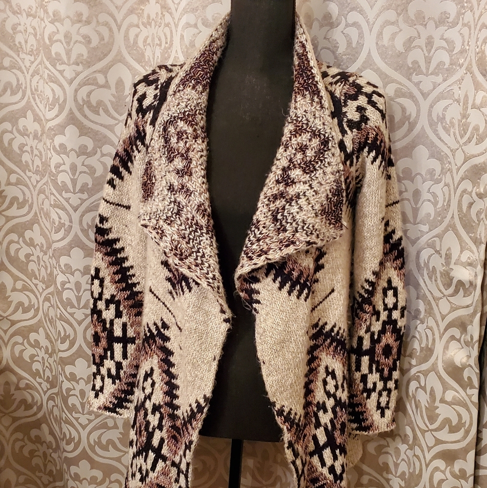 Sun & Shadow Shawl Collar Sweater